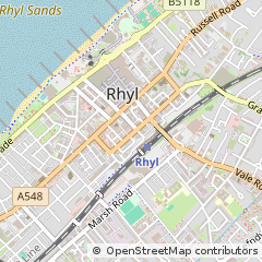 Map of Rhyl, Denbighshire