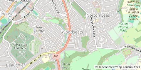 Map of South Yorkshire