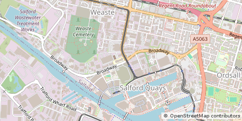 Map of Salford Quays, Lancashire