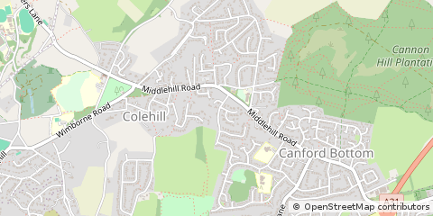 Map of Wimborne, Dorset