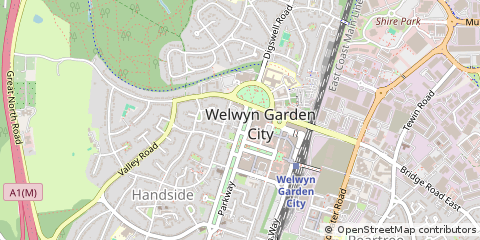 Map of Welwyn Garden City, Hertfordshire