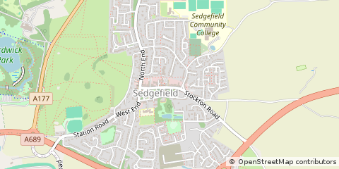 Map of Stockton-on-Tees, Co. Durham