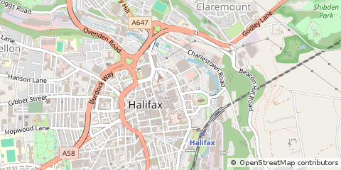 Map of Halifax, West Yorkshire