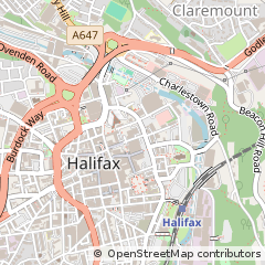 Map of Halifax, West Yorkshire
