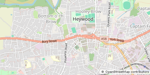 Map of Heywood, Rochdale