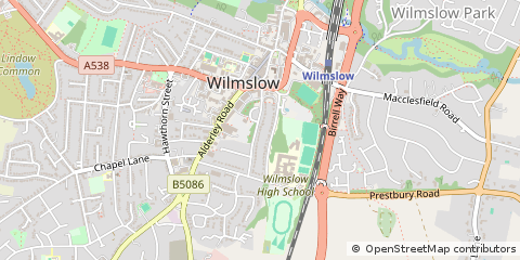 Map of Wilmslow, Cheshire