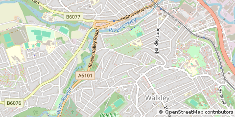 Map of Sheffield, South Yorkshire