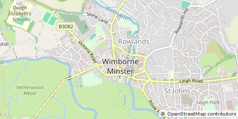 Map of Wimborne Minster, Dorset