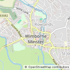 Map of Wimborne Minster, Dorset