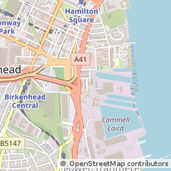 Map of Birkenhead, Merseyside