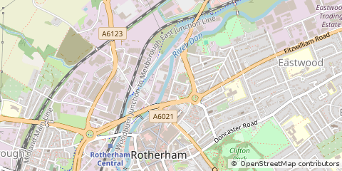 Map of Rotherham, South Yorkshire