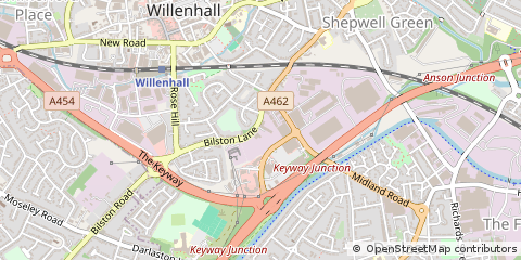 Map of Willenhall, West Midlands