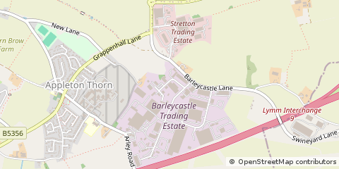 Map of Warrington, Cheshire