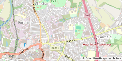 Map of Bury, Lancashire