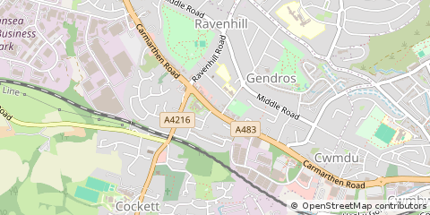 Map of Swansea, West Glamorgan