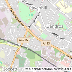 Map of Swansea, West Glamorgan