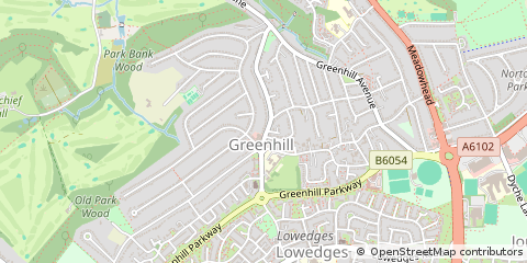 Map of Sheffield, Yorkshire