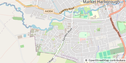 Map of Market Harborough, Leicester