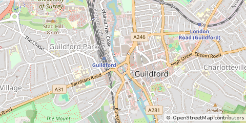 Map of Guildford, Surrey