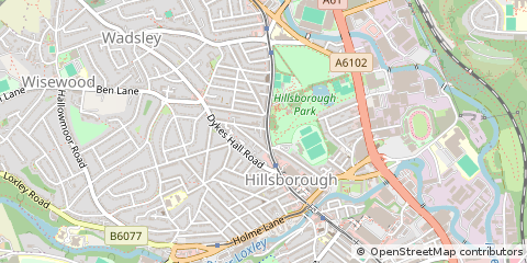 Map of Sheffield, South Yorkshire