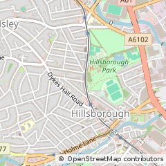 Map of Sheffield, South Yorkshire