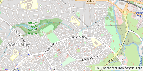 Map of Lower Earley, Berkshire