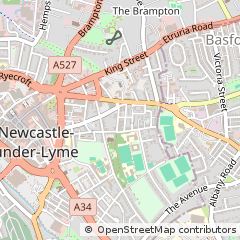 Map of Newcastle, Staffordshire