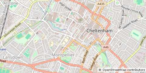 Map of Cheltenham, Gloucestershire