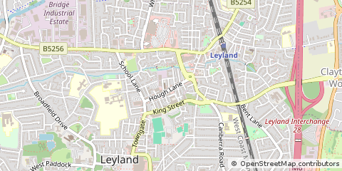 Map of Leyland, Lancashire