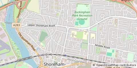 Map of Shoreham by SEA, West Sussex