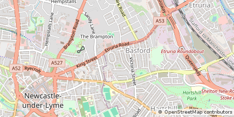 Map of Stoke on Trent, Staffordshire