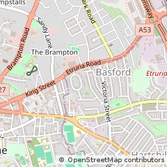 Map of Stoke on Trent, Staffordshire