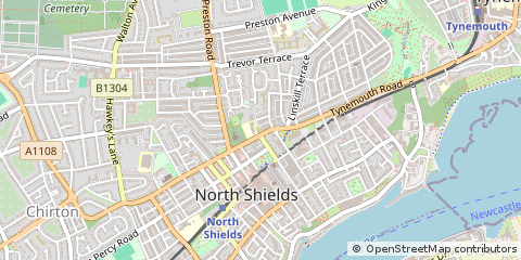 Map of North Shields, Tyne and Wear