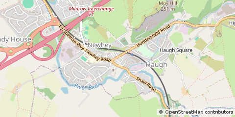 Map of Milnrow, Lancashire