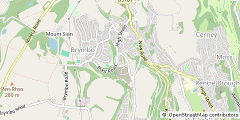Map of Wrexham, Clywd