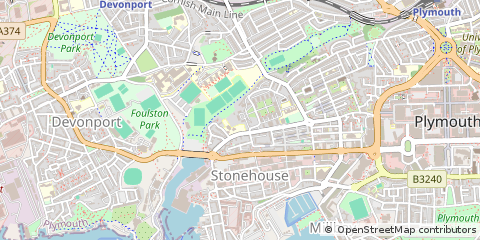 Map of Plymouth, Devon