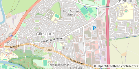 Map of Gilesgate Moor, Durham