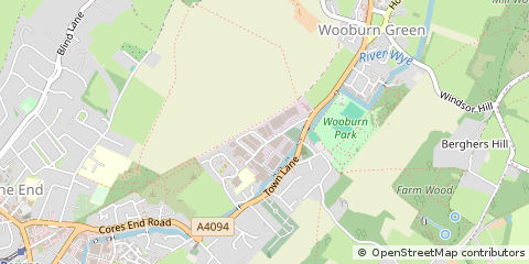 Map of High Wycombe, Buckinghamshire