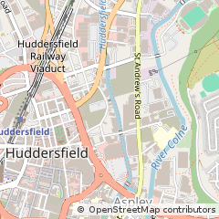 Map of Huddersfield, West Yorkshire