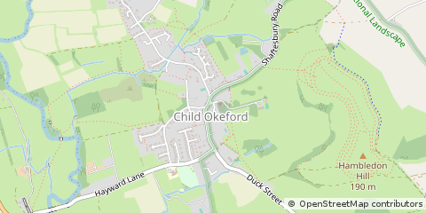 Map of Blandford, Dorset