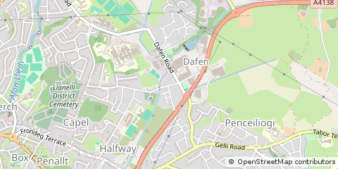 Map of Llanelli, Dyfed
