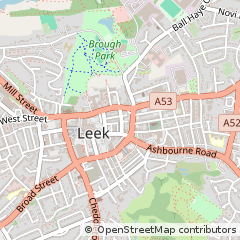 Map of Leek, Staffordshire