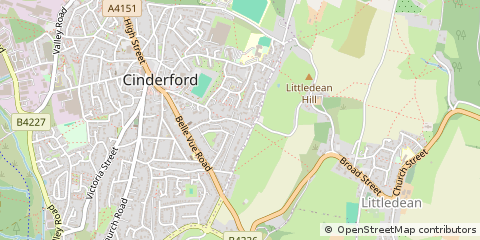 Map of Cinderford, Gloucestershire