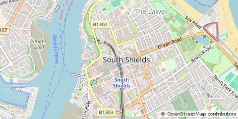 Map of South Shields, Tyne and Wear