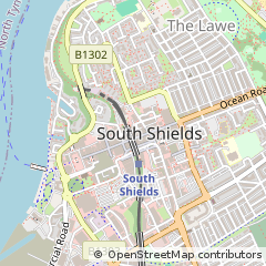 Map of South Shields, Tyne and Wear