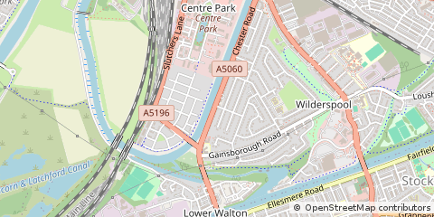 Map of Warrington, Cheshire