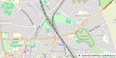 Map of Hitchin, Herts