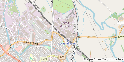 Map of Loughborough, Leicestershire
