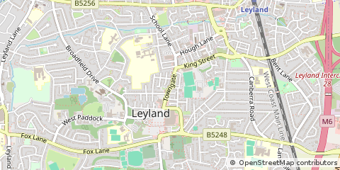 Map of Leyland, Lancashire
