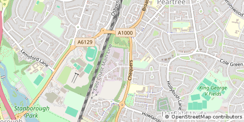Map of Welwyn Garden City, Hertfordshire